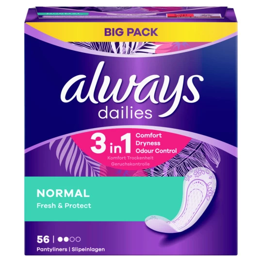 Always® Fresh & Protect Normal Slipeinlagen BigPack 56ST