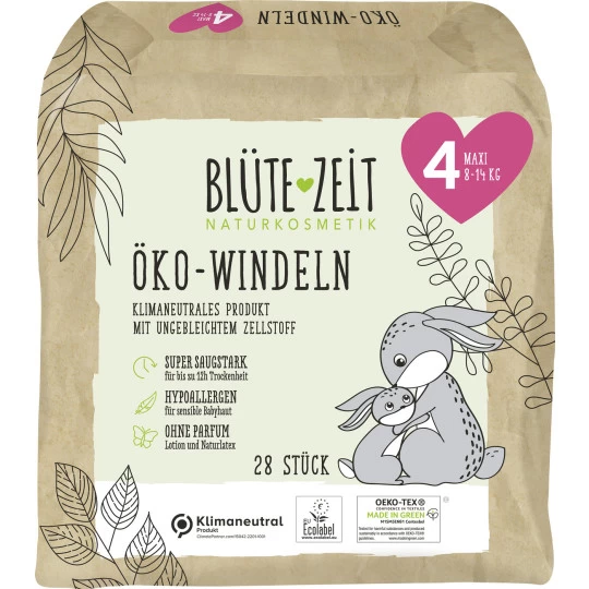 Öko-Windeln Größe 4 Maxi 8-14KG 28ST