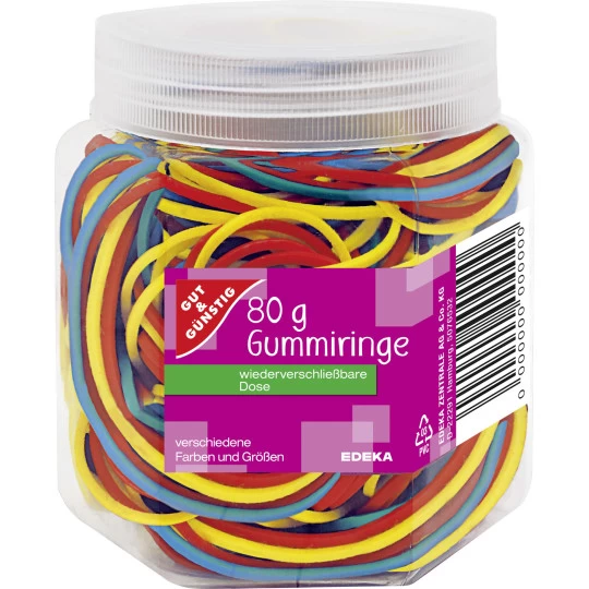 & Günstig Gummiringe Farbig Sortiert 80 G